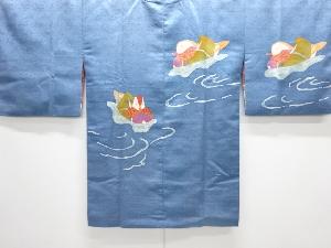 鴛鴦模様手織り紬絵羽道行コート